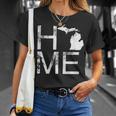 Michigan Home Mi State Love Pride Map Distressed T-Shirt Gifts for Her