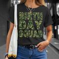 Military Green Camouflage Pattern Matching Birthday Squad T-Shirt Gifts for Her