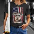 Miniature Schnauzer Dog 4Th Of July American Flag Patriotic T-Shirt Gifts for Her