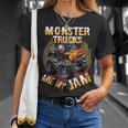 Monster Trucks Are My Jam American Trucks Cars Lover T-Shirt Gifts for Her