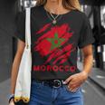 Morocco Flag Vintage Style Retro Morocco Football Mor T-Shirt Geschenke für Sie