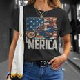 Motocross Racer Dirt Bike Merica American Flag T-Shirt Gifts for Her