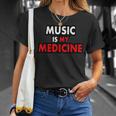 Music Is My Medicine Typography Music Lover Quote T-Shirt Gifts for Her