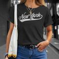New York City Baseball Script T-Shirt Gifts for Her