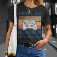 Nivel 34 Desbloqueado – Retrointage 34 Cumpleaños Gamer Gaming Camiseta unisex Regalos para ella