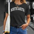 North Dakota Worn Print Classic T-Shirt Gifts for Her