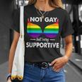 Not Gay But Very Supportive Lgbt Straight Bra Meme T-Shirt Gifts for Her