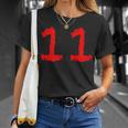 Number 11 Birthday Or Team Sports Jersey Eleven T-Shirt Gifts for Her