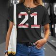 Number 21 Baseball Favorite Number T-Shirt Gifts for Her