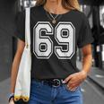 Number 69 Birthday 69Th Sports Player Team Numbered Jersey T-Shirt Gifts for Her