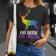 Oh Deer I'm Queer Reh Regenbogen Lgbtq Pride Herren Damen T-Shirt Geschenke für Sie