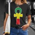 Pan African Flag Ankh Cross Black King Black Egyptian Nubian T-Shirt Gifts for Her