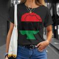 Pan African Flag Black Woman Melanin Black Pride Afro Pride T-Shirt Gifts for Her