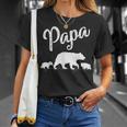 Papa Bear 2 Cub Bear Animal Lover Papa Bear Father's Day T-Shirt Gifts for Her