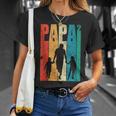 Papa Hoch 2 Dad Hoch 2 Kinder Zweifacher Papaatertag Retro T-Shirt Geschenke für Sie