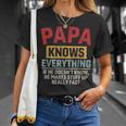 Papa Knows Everything Father's Day Papa T-Shirt Gifts for Her