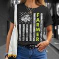 Patriotic Tractor Flag Farmer T-Shirt Gifts for Her