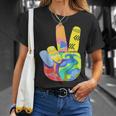 Peace Sign Hand Tie Dye Hippie 60S 70S 80S Boys Girls T-Shirt Gifts for Her