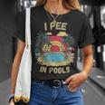 I Pee In Pools Sarkastisch Und Lustig Für Pool-Liebhaber Retro T-Shirt Geschenke für Sie