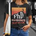 Phd Candidate Survivor Vintage Phd Graduation T-Shirt Gifts for Her