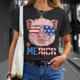 Pig 4Th Of July Merica American Flag Sunglasses T-Shirt Gifts for Her