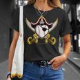 Pirate Baseball Heart Skull Pirate T-Shirt Gifts for Her