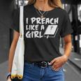 I Preach Like A Girl Pastors Pride Clothing T-Shirt Gifts for Her