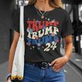President Trump 24 2024 Groovy Retro T-Shirt Gifts for Her