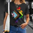 Progress Pride Rainbow Flag For Inclusivity T-Shirt Gifts for Her
