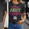 Proud Army Auntie Camo Us Flag Dog Tags Pride Military Aunt T-Shirt Gifts for Her