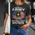 Proud Army National Guard Brother With American Flag T-Shirt Gifts for Her