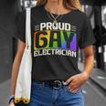 Proud Gay Electrician Lgbt Electrical Lineman Rainbow Pride T-Shirt Gifts for Her