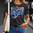 Proud Navy Papa Patriotic Sailor Usa Flag Men T-Shirt Gifts for Her