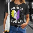 Proud Of My Nonbinary Child Non Binary Pride Flag Dad Mom T-Shirt Gifts for Her