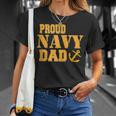 Proud Us Navy Dad Military Pride T-Shirt Gifts for Her
