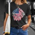 Pure American Blood Inside Me Country Flags T-Shirt Gifts for Her