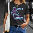 Purple And Teal Astronaut Just Vibing Graphic For Men T-Shirt Gifts for Her