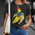 Rainbow Flag Banana Gay Pride Ally Lgbtq Lgbt Pup T-Shirt Gifts for Her