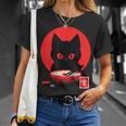 Ramen Cat Japanese Love Kanji Vintage Rising Sun Neko Nippon T-Shirt Gifts for Her