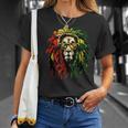 Rasta Reggae Music Headphones Hippie Reggae Lion Of Judah T-Shirt Gifts for Her