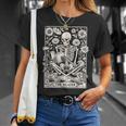 The Reader Tarot Card Book Lover Skeleton Reading Book T-Shirt Gifts for Her