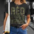 Red Friday Military Veteran Remember Everyone Deployed Camo T-Shirt Gifts for Her