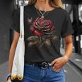 Red Rose Black And Gold T-Shirt Gifts for Her