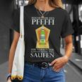 Reichet Mir Den Pfeffi T-Shirt, Minzlikör Saufparty Design Geschenke für Sie