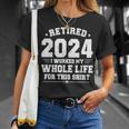 Retired 2024 Retirement Humor Retirement T-Shirt Gifts for Her