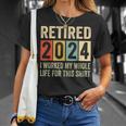 Retired 2024 Retirement I Worked My Whole Life T-Shirt Gifts for Her