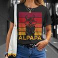 Retro Alpapaatertag Bester Papa Alpaka T-Shirt Geschenke für Sie