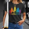 Retro Cincinnati Skyline Rainbow Lgbt Lesbian Gay Pride T-Shirt Gifts for Her