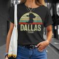 Retro Dallas Texas Cowboy Hat On Cowboy Boot Vintage T-Shirt Gifts for Her