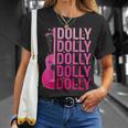 Retro Dolly First Name Guitar Pink Cowgirl Western T-Shirt Gifts for Her